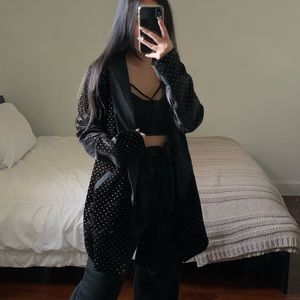 Leith black gold studded blazer